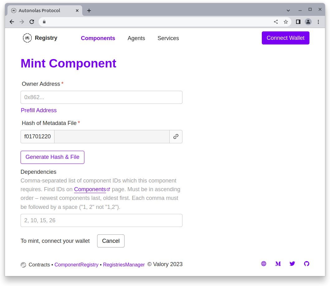 Mint component screenshot