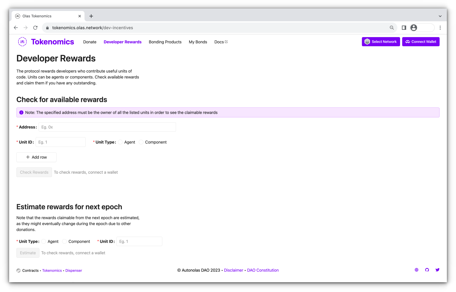 Tokenomics dev incentives